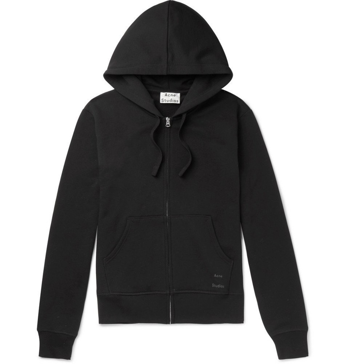 Photo: Acne Studios - Frake Slim-Fit Loopback Cotton-Jersey Zip-Up Hoodie - Black