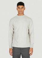 Mock Neck Long Sleeve T-Shirt in Grey