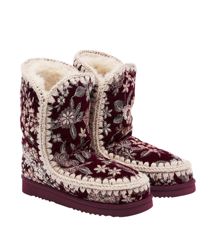 Photo: Mou 24 shearling-lined velvet ankle boots