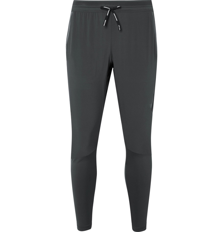 Photo: Nike Running - Swift Slim-Fit Tapered Perforated Flex Dri-FIT Sweatpants - Gray