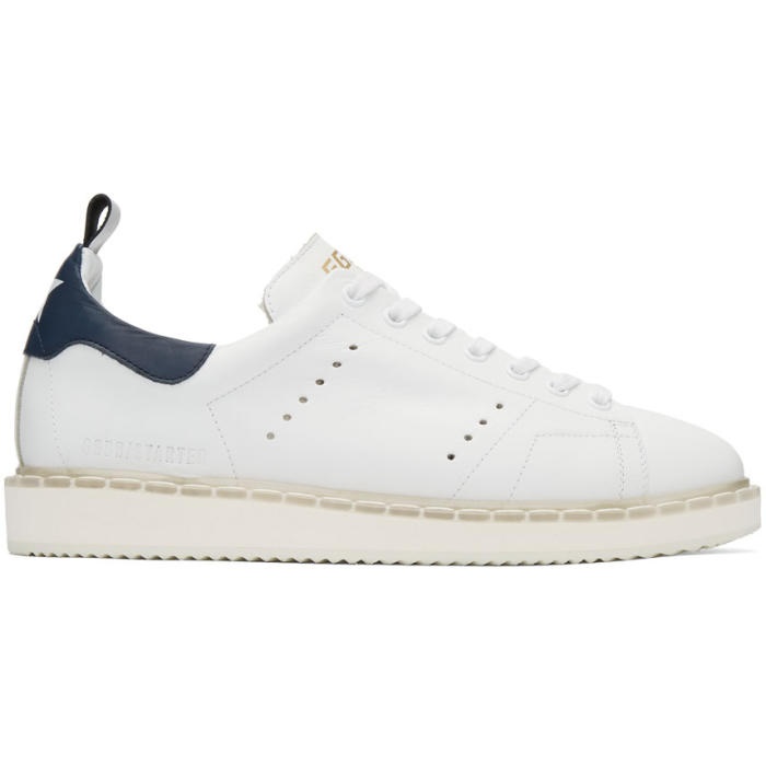 Photo: Golden Goose White and Navy Starter Sneakers