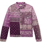 KAPITAL - Patchwork Bandana-Print Denim Jacket - Purple