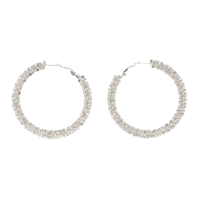 Photo: Magda Butrym Silver Crystal Bold Hoop Earrings