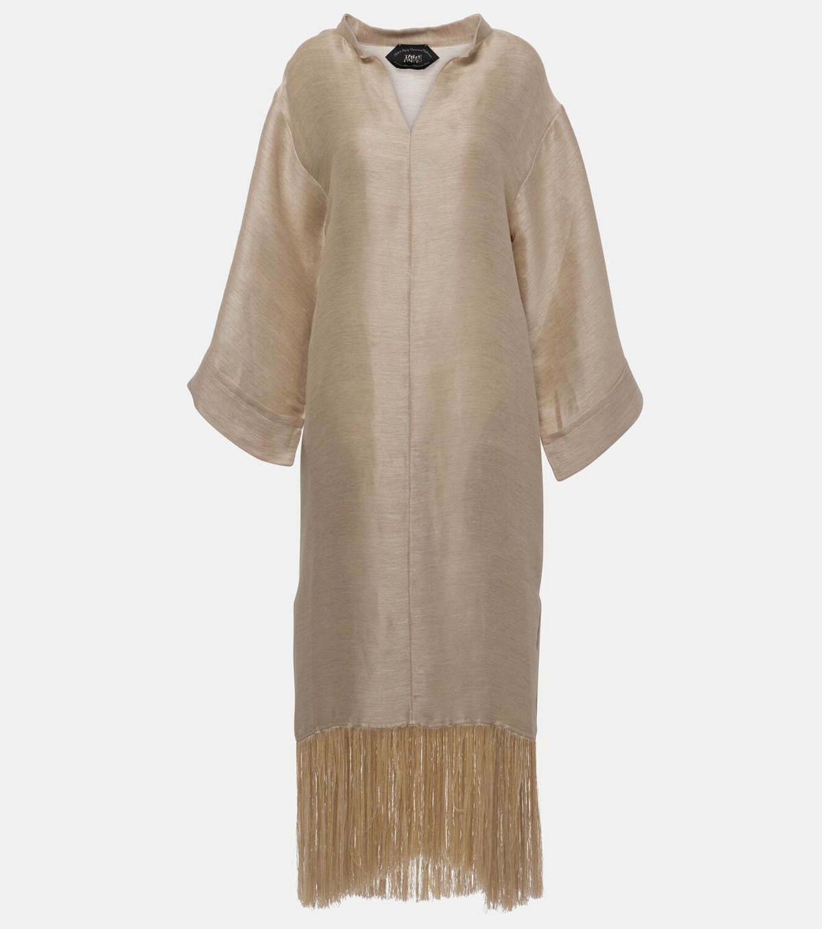 Taller Marmo Tigris fringed linen-blend shift dress Taller Marmo