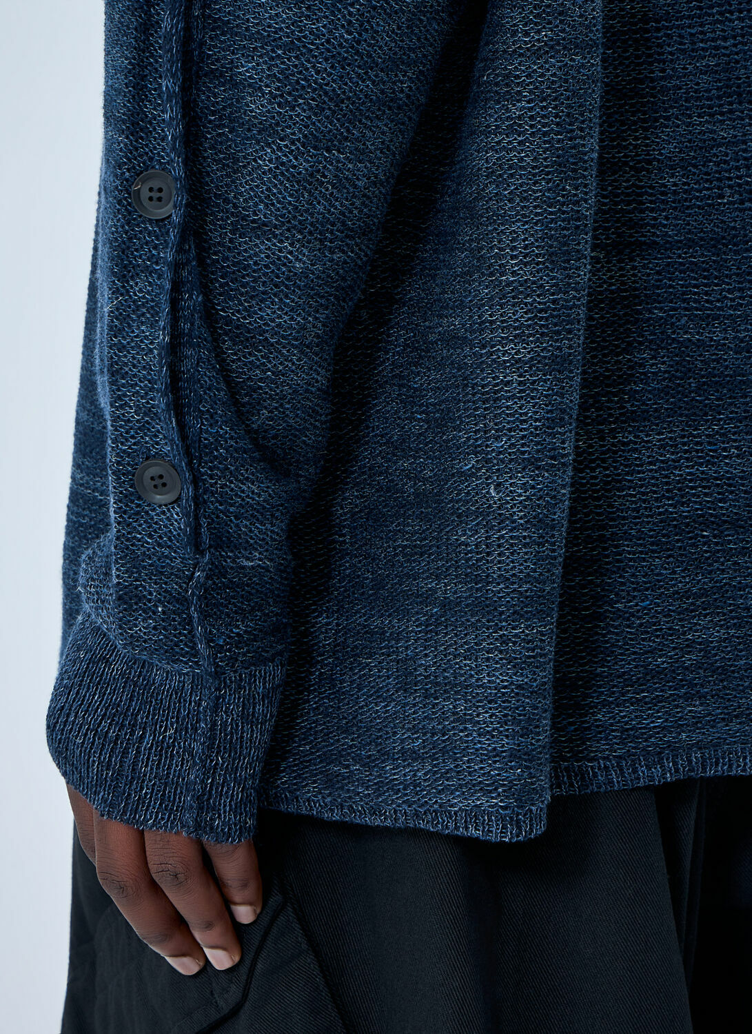 Yohji Yamamoto 7G 2PLY Pallarel Yarn Button Detail Sweater
