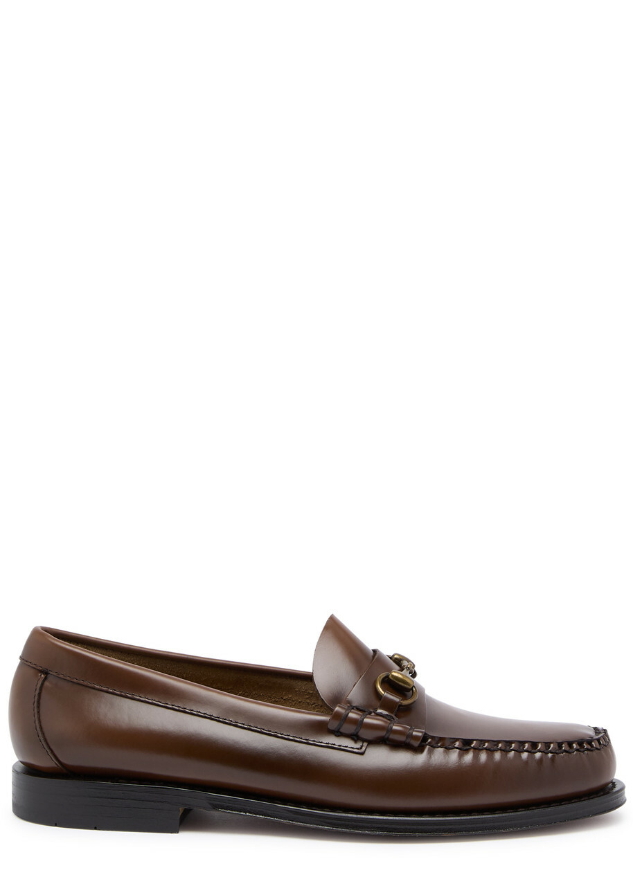 G.H Bass & CO Weejuns Lincoln Moc Glossed Leather Loafers Brown