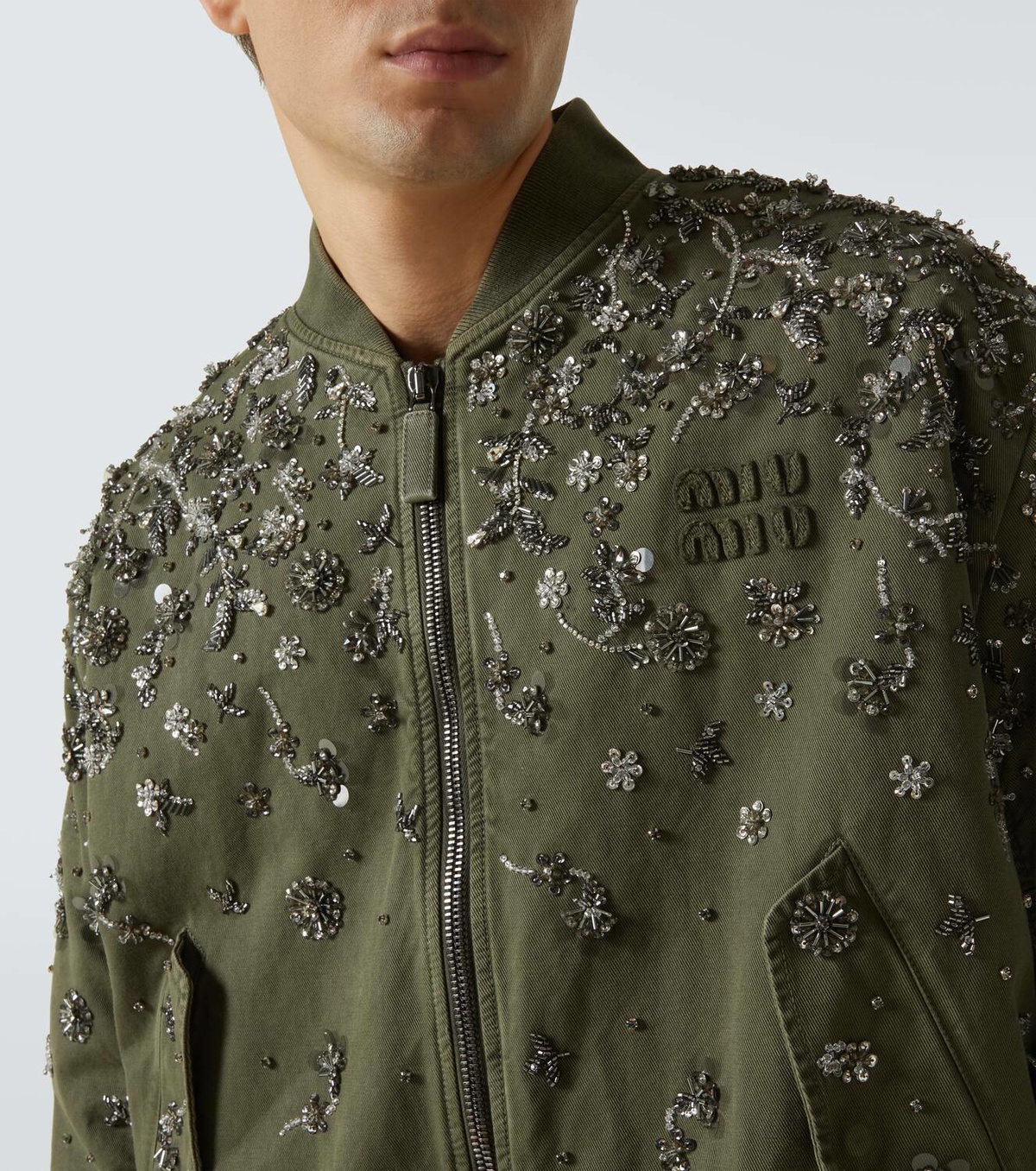 【MIU MIU】BIG Sale★パテッド BOMBER ジャケット Miu Miu Poplin Bomber Jacket | Black | FARFETCH