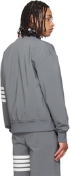 Thom Browne Gray 4-Bar Tech Bomber Jacket