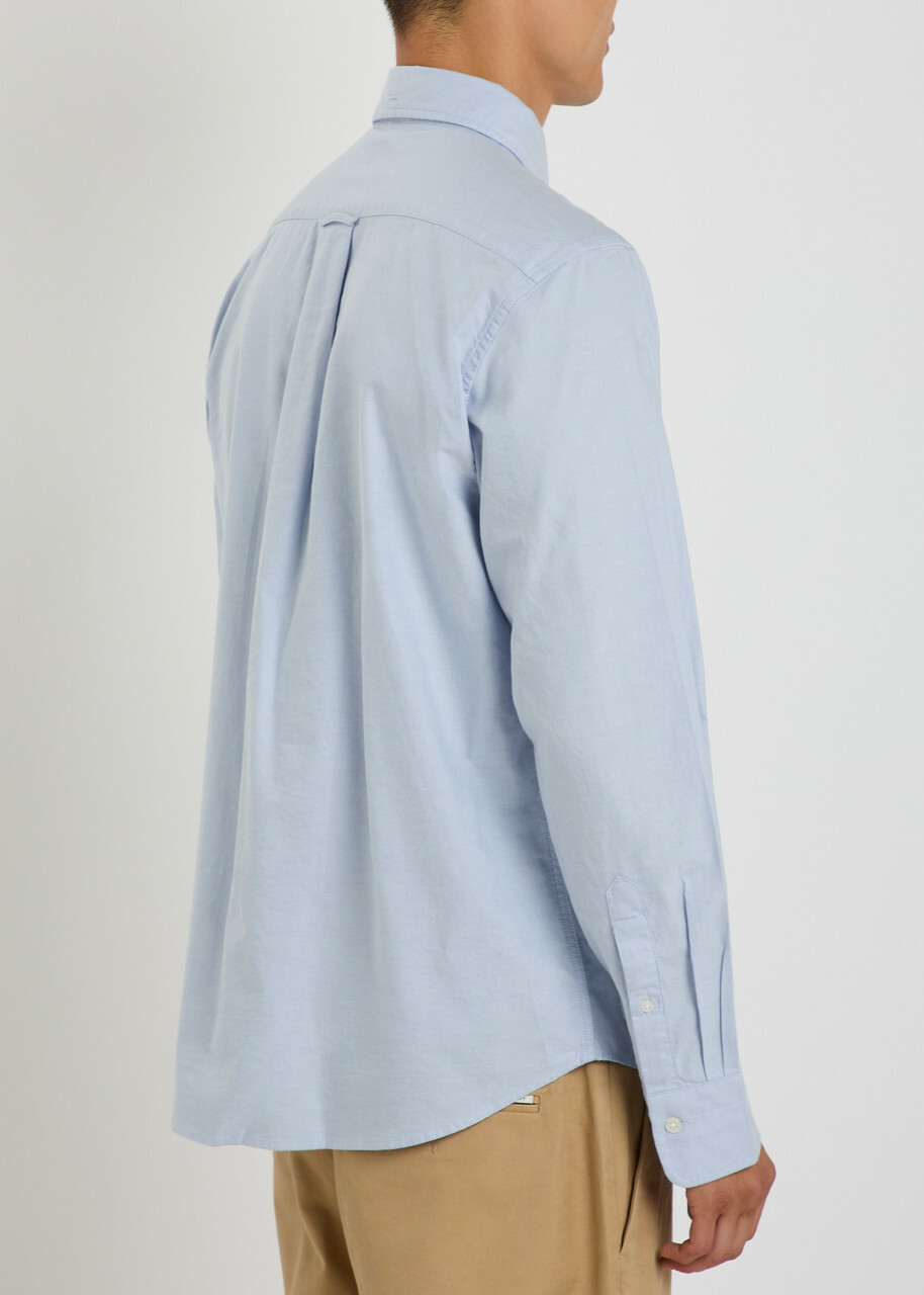 Gant Logo-embroidered Cotton Oxford Shirt Light Blue