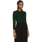 JW Anderson Green Ribbed Long Sleeve Sweater