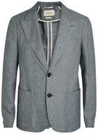 Oliver Spencer Pinstripe Cotton-blend Blazer Grey