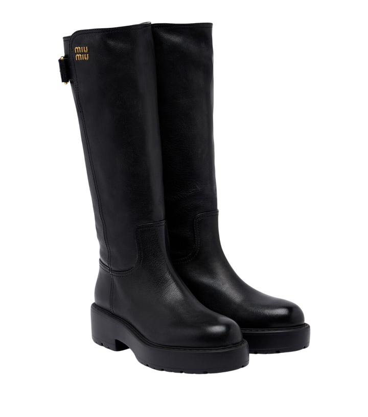 Photo: Miu Miu Leather knee-high boots