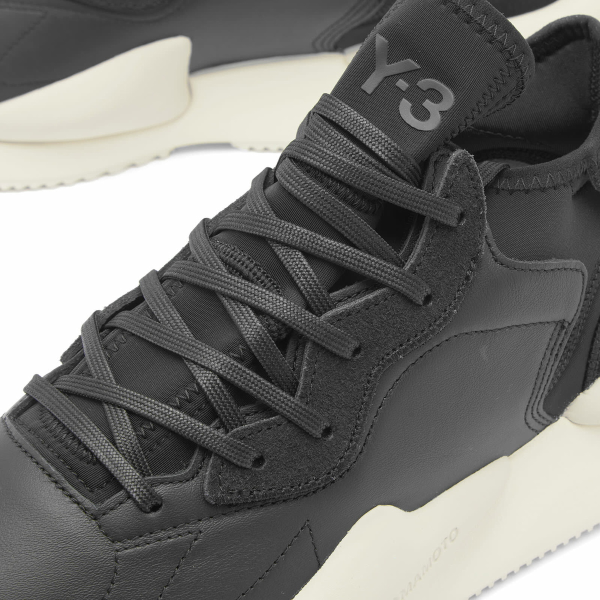 Y-3 Men's KAIWA Sneakers in Black/Off White/Clear Brown Y-3