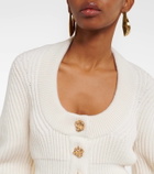 Alexander McQueen Peplum wool and cashmere cardigan