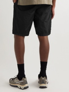 Stone Island - Straight-Leg Logo-Appliquéd Crinkled-Shell Shorts - Black