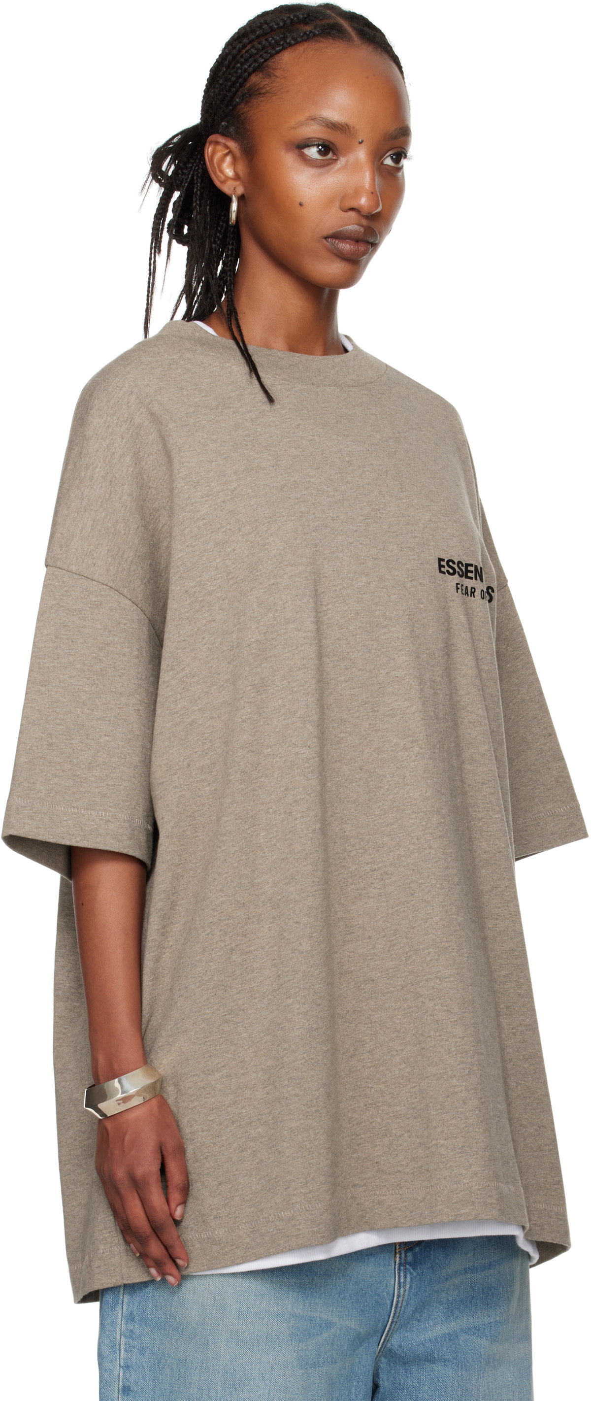 Fear of God ESSENTIALS Gray Jersey Crewneck T-shirt Fear Of God Essentials