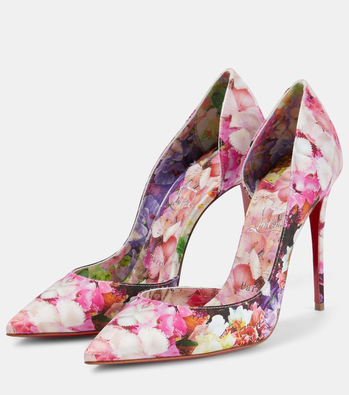 Christian Louboutin Iriza floral crêpe satin d'Orsay pumps