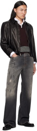 Enfants Riches Déprimés Black Western Sharp Shoulder Leather Jacket