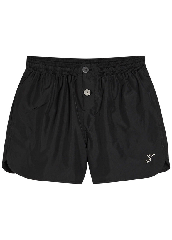 Photo: Jacquemus Le Short De Bain Puntini Shell Swim Shorts Black