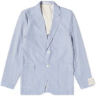 Beams Plus Men's 3 Button Seersucker Blazer in Blue/White