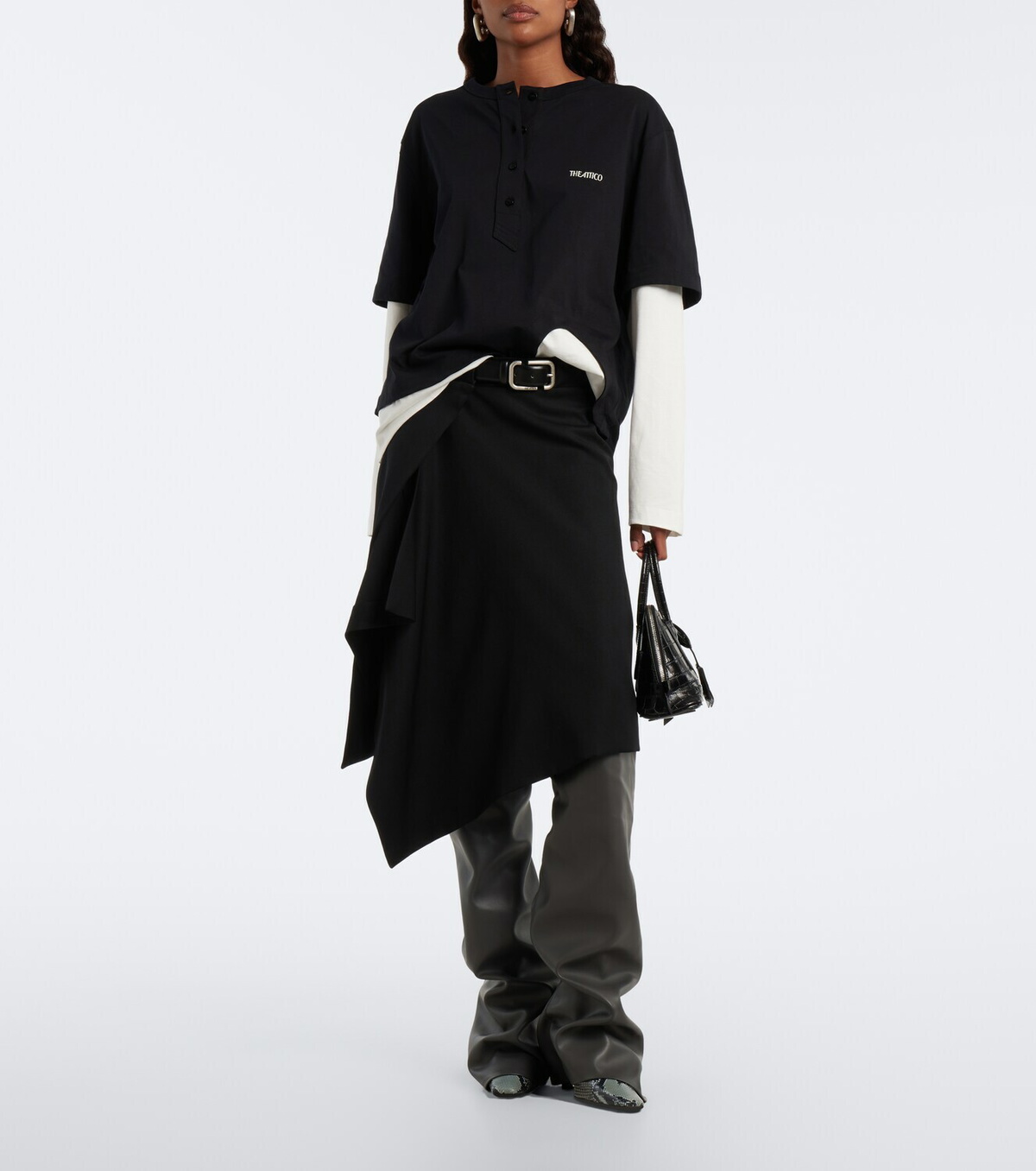 The Attico Robin snake-effect over-the-knee boots