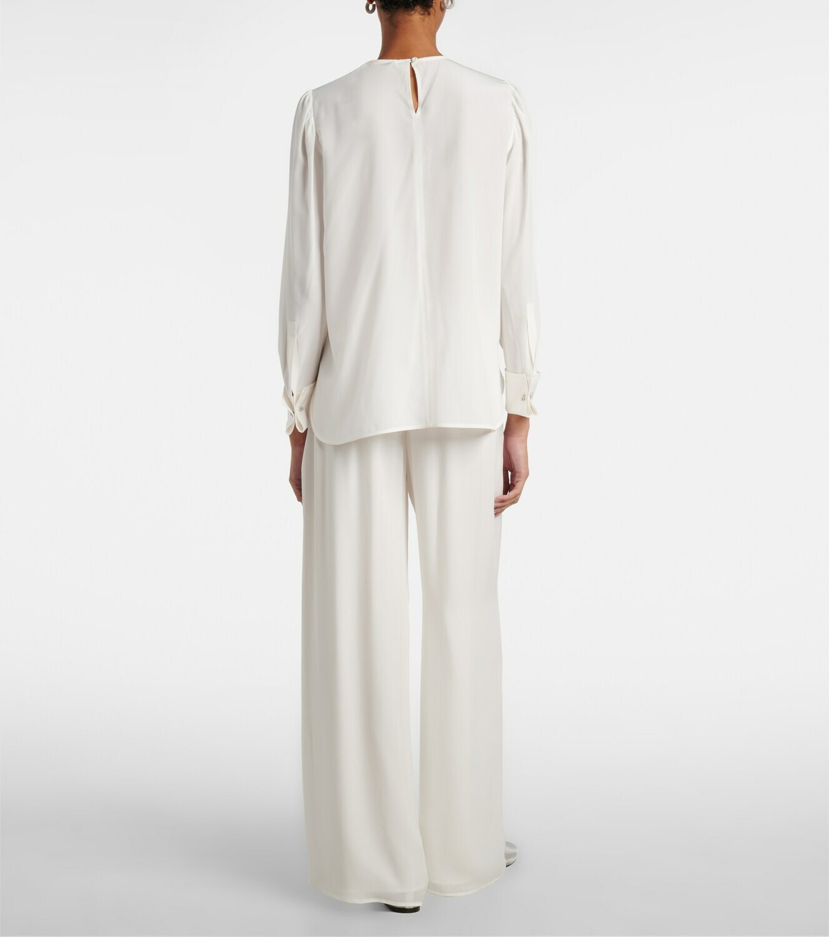 Oscar de la Renta Mid-rise silk straight pants