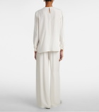 Oscar de la Renta Mid-rise silk straight pants