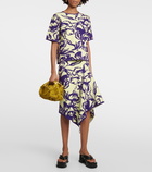 Dries Van Noten - Jacquard floral asymmetric midi skirt