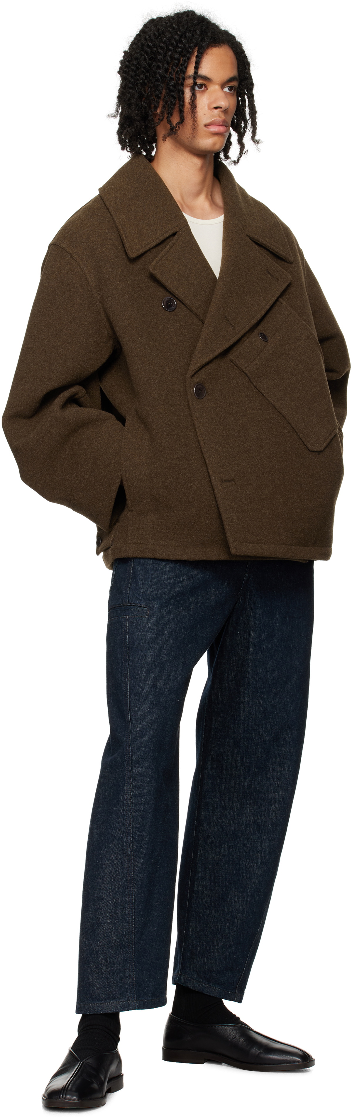 LEMAIRE Brown Dispatch Peacoat Lemaire