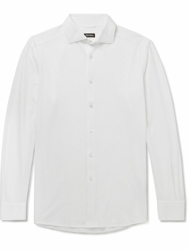 Photo: Zegna - Cotton-Piqué Shirt - White