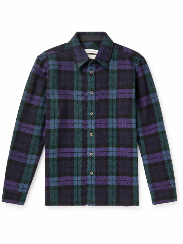 Photo: A Kind Of Guise - Dullu checked wool-flannel shirt - Blue