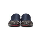 Christian Louboutin Navy and Black Spooky Spike Loafers