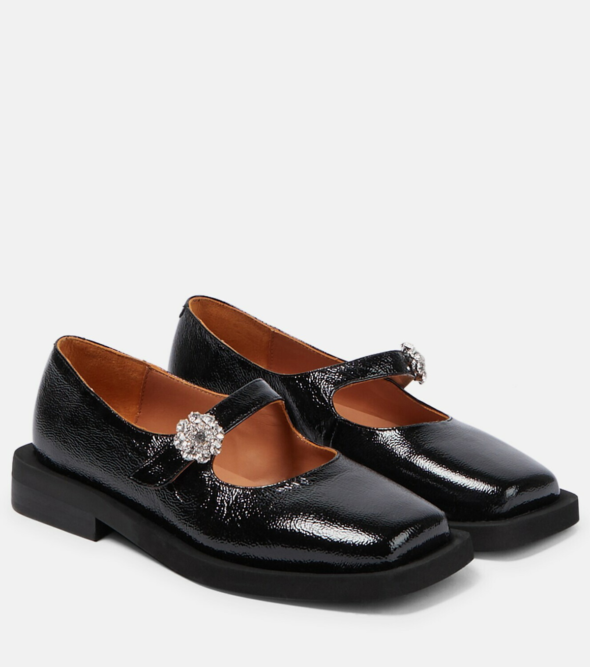 Ganni - Leather Mary Jane ballet flats GANNI