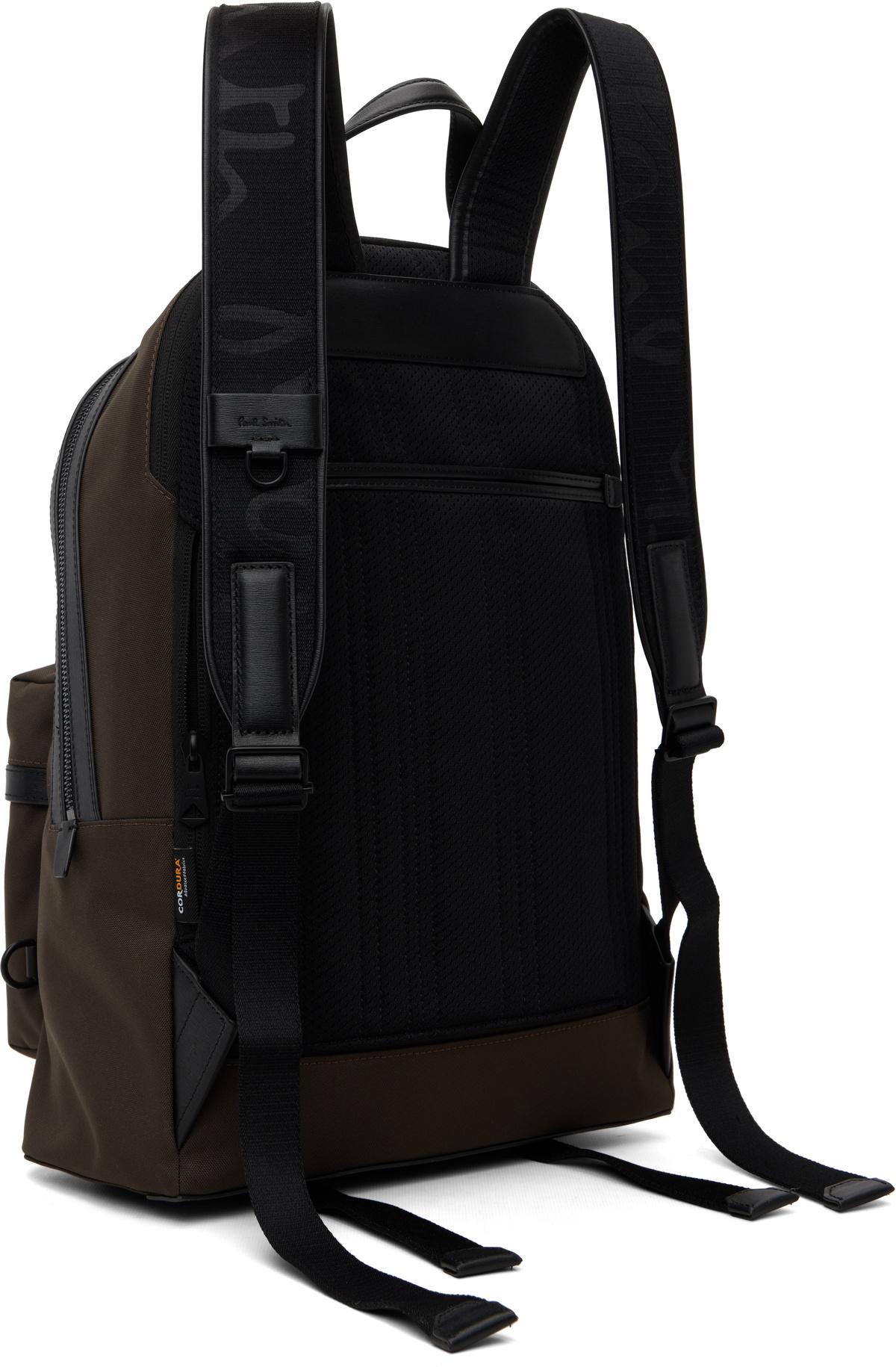 Paul Smith Khaki Cordura Laser 'Signature Stripe' Backpack