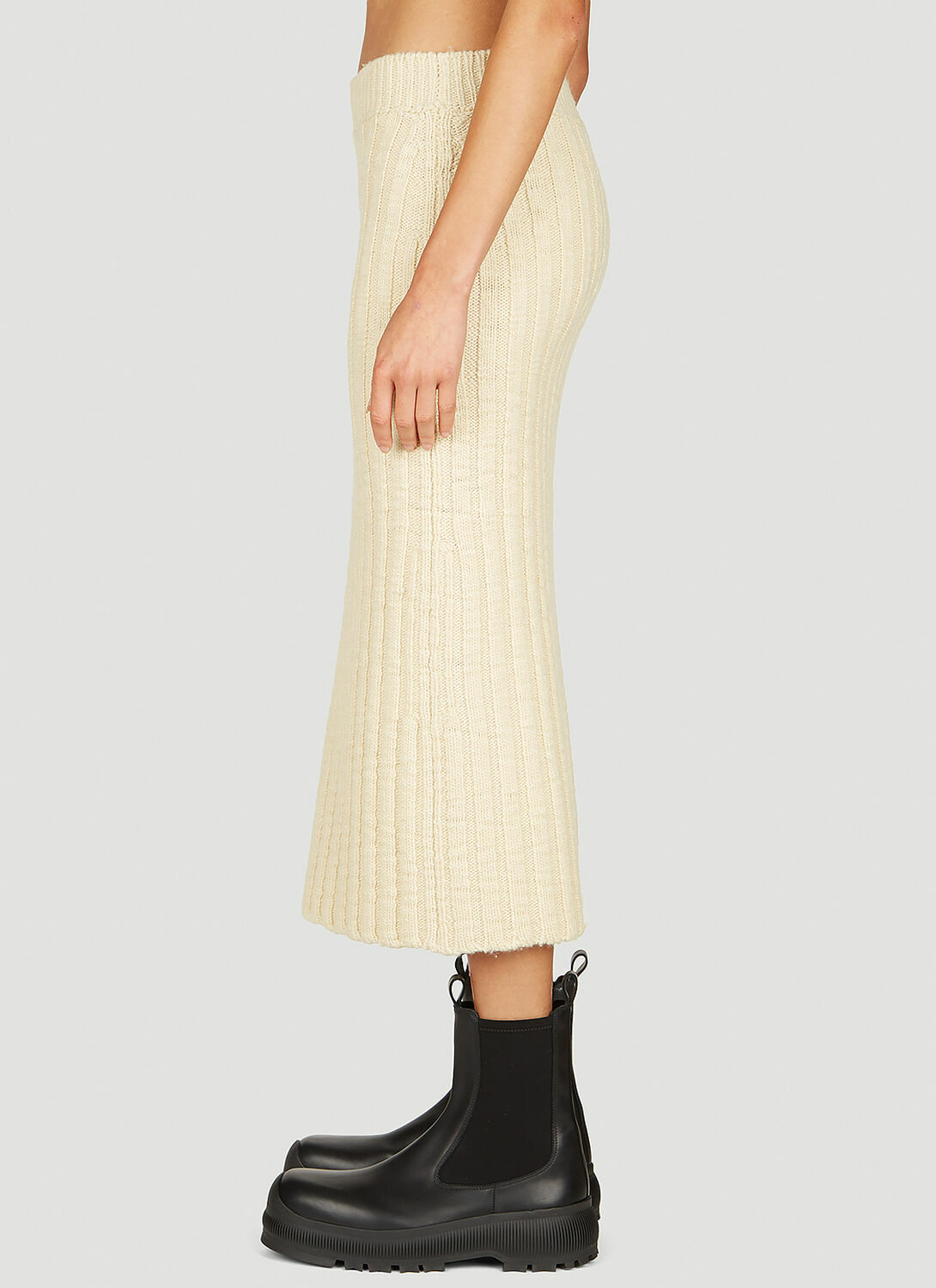 Jil Sander+ Wool Rib Midi Skirt