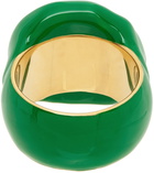 Bottega Veneta Green & Gold Seal Ring