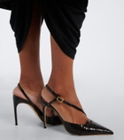 Malone Souliers Valeria croc-effect leather slingback pumps