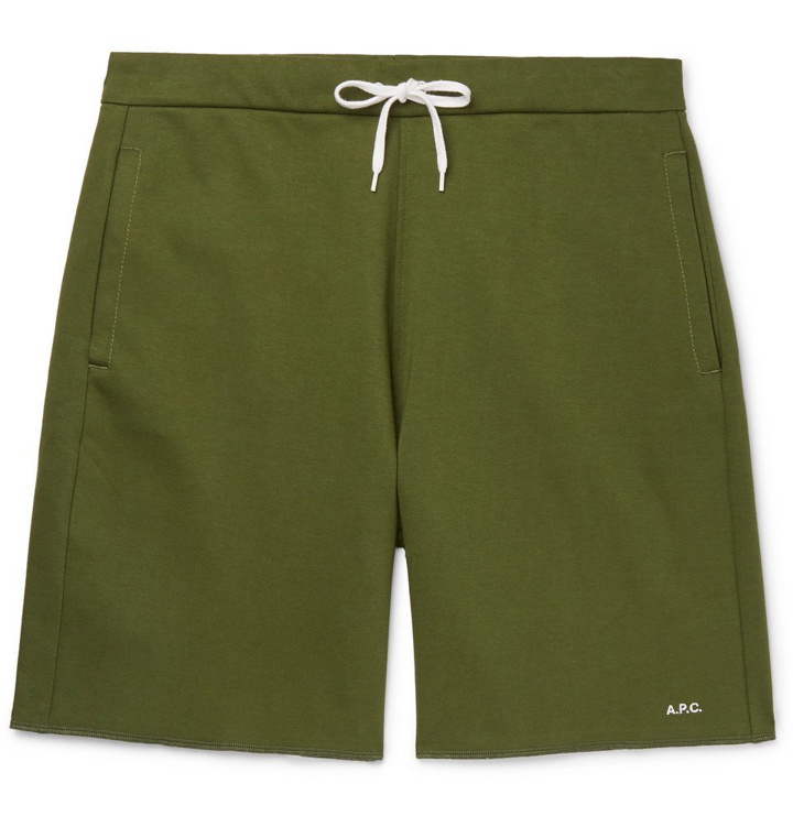 Photo: A.P.C. - Loopback Cotton-Jersey Sweat Shorts - Green