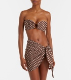 Montce Draped polka-dot beach cover-up
