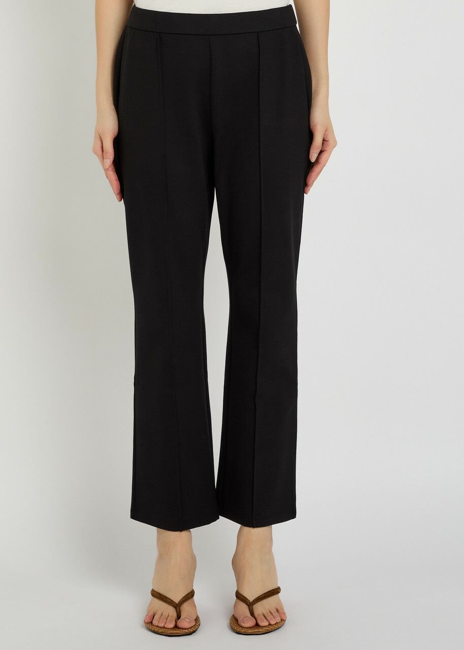 Eileen Fisher Cropped Straight-leg cut Jersey Trousers Black