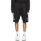 mastermind WORLD Black and White Track Shorts