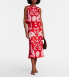 Cala de la Cruz Fabiana printed linen midi skirt
