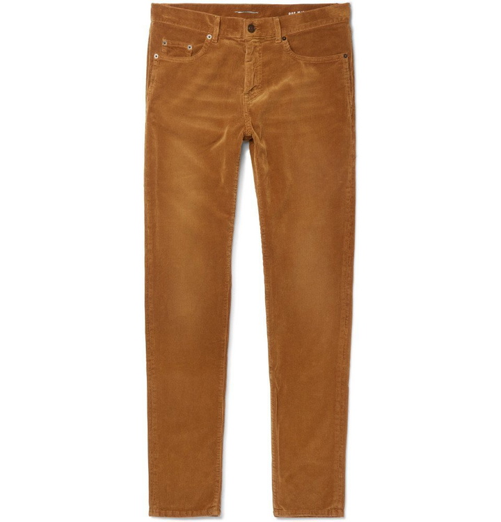 Photo: Saint Laurent - Skinny-Fit Cotton-Corduroy Trousers - Men - Camel