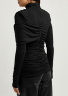 Aexae Ruched Stretch-jersey top Black
