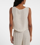 Leset Stella sequined linen-blend tank top