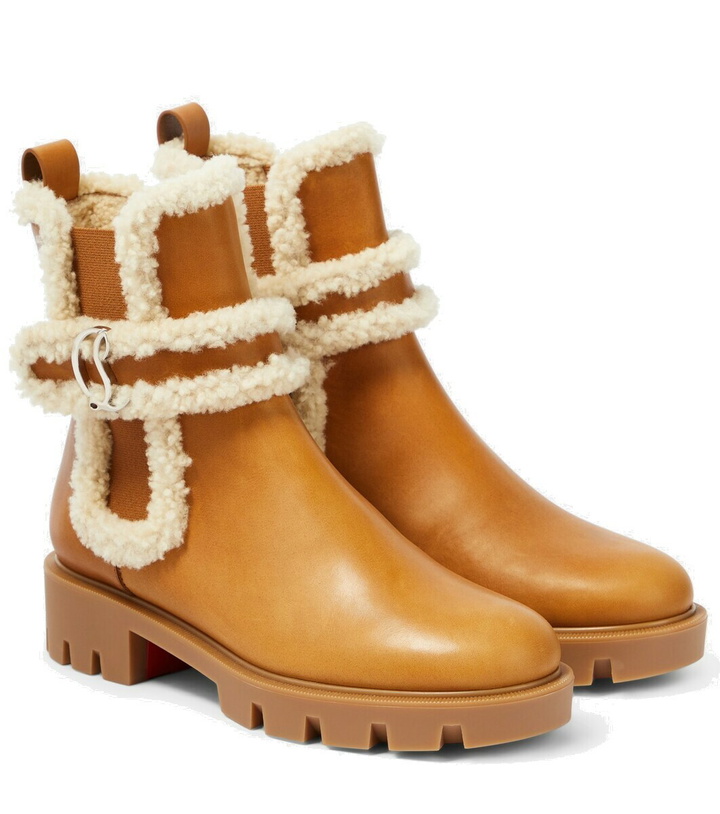 Photo: Christian Louboutin CL Chelsea shearling-trimmed ankle boots