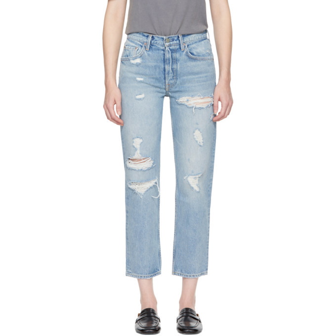 Photo: Grlfrnd Blue Helena Straight Crop Jeans