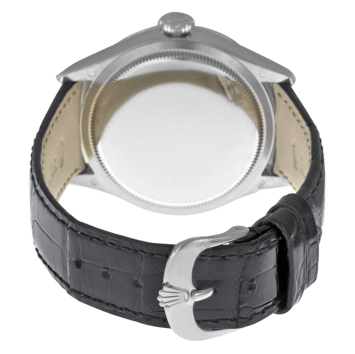 Rolex Cellini Dual Time Black Dial 18kt White Gold Mens Watch 50529BKSBKL