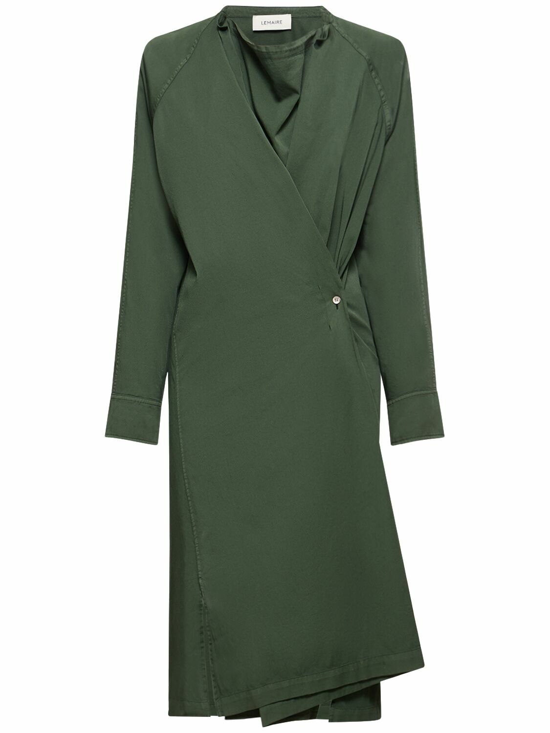 lemaire twisted cotton jersey midi dress Gray Twisted Hem Midi Dress