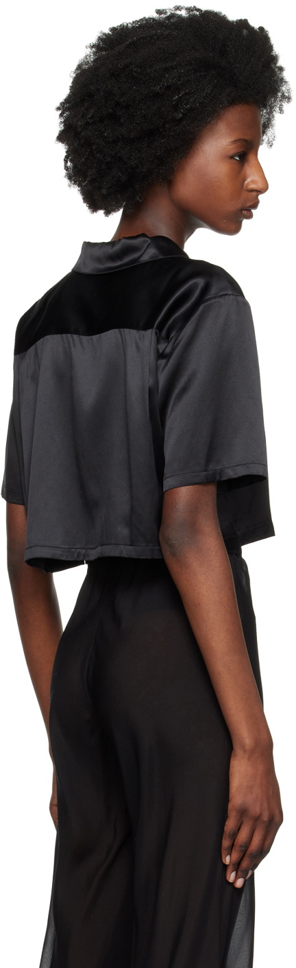 Silk Laundry Cotton Silk Cropped Camp Shirt (Lake) main image 1